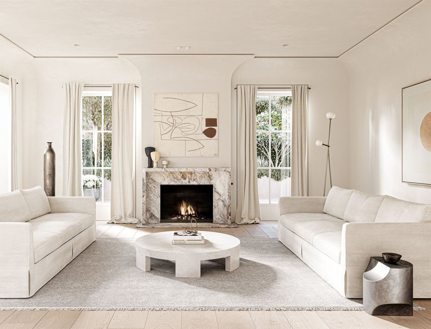 Maria Picca Diseño de Interiores interior salon de lujo blanco